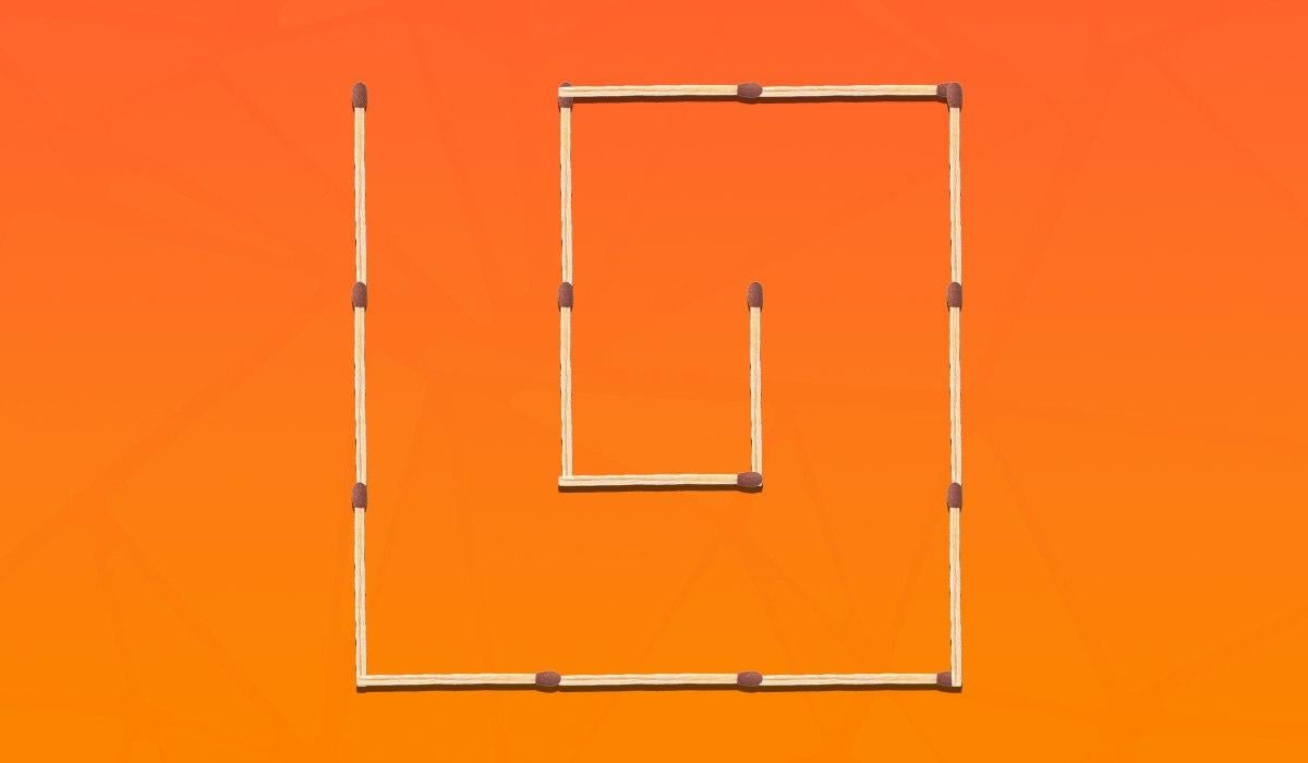 Kahe ruudu moodustamiseks peate liigutama 3 tikku: väga raske mõistatus